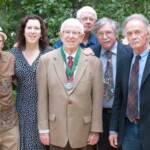 The Stanley Kunitz Medal committee - Robert Steele, Susan Elizabeth Sweeney, award recipient Mike True, Edward "Bob" Cronin, Rodger Martin, and John Hodgen.